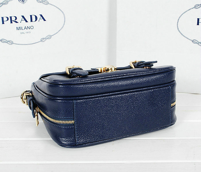2014 Prada calfskin flap bag BN0963 royalblue - Click Image to Close